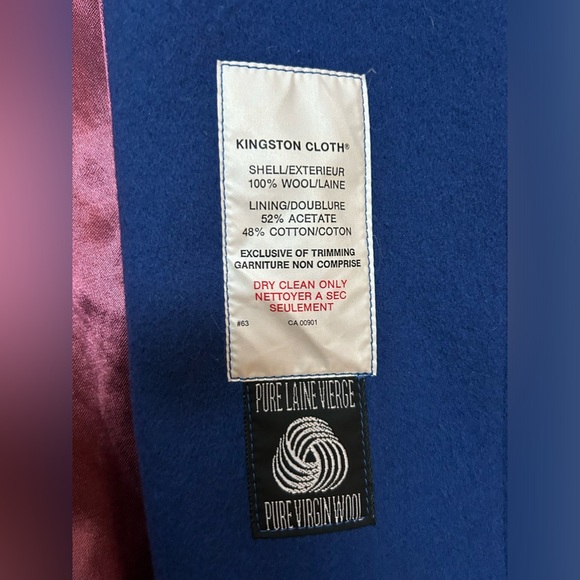 Vintage London Fog Maincoats 100% Wool Blue Size 6 Petite Belted Overcoat - Picture 10 of 11